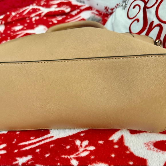 Nine West Tan Satchel Bag with Lock Charm - Picture 4 of 7